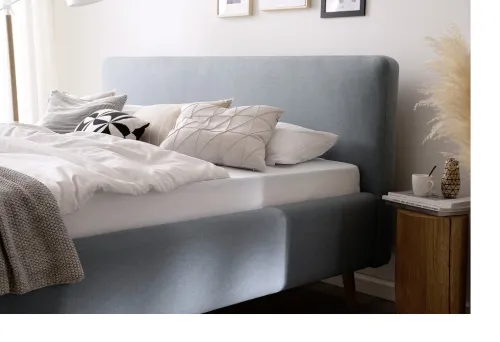 Polsterbett Mattis | eisblau | 140/160/180 x 200 cm | verschiedene Größen