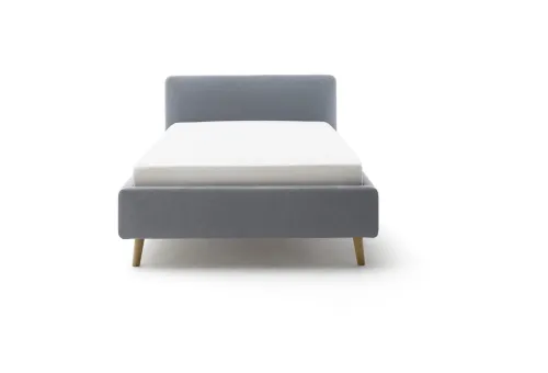 Polsterbett Mattis | eisblau | 140 x 200 cm | mit Lattenrost & Bettkasten