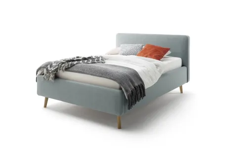 Polsterbett Mattis | eisblau | 140 x 200 cm | ohne Lattenrost & Bettkasten