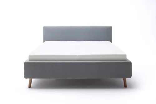 Polsterbett Mattis | eisblau | 180 x 200 cm | mit Lattenrost & Bettkasten