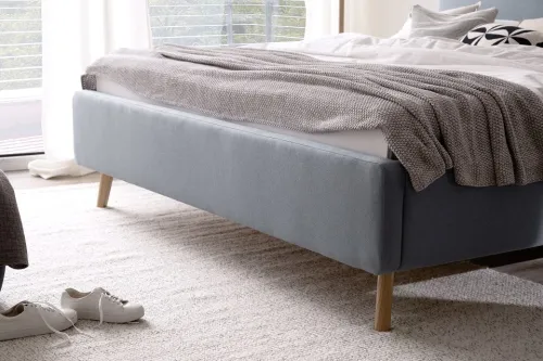 Polsterbett Mattis | eisblau | 180 x 200 cm | mit Lattenrost & Bettkasten