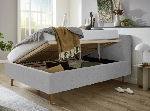 Polsterbett Mattis | grau 2 Flausch | 140/160/180 x 200 cm | verschiedene Größen