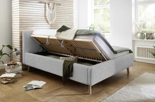 Polsterbett Mattis | grau 2 Flausch | 140/160/180 x 200 cm | verschiedene Größen