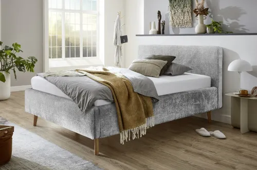 Polsterbett Mattis | grau 3 | 140 x 200 cm | mit Lattenrost & Bettkasten