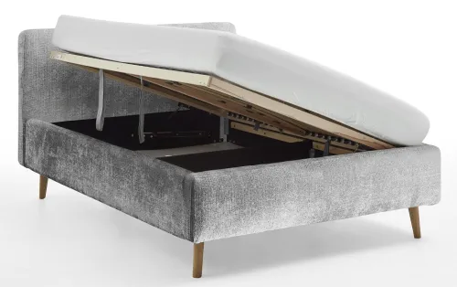 Polsterbett Mattis | grau 3 | 160 x 200 cm | mit Lattenrost & Bettkasten
