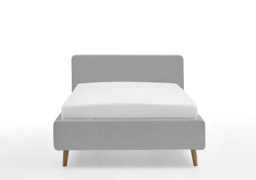 Polsterbett Mattis | grau Flausch | 140 x 200 cm | ohne Lattenrost & Bettkasten