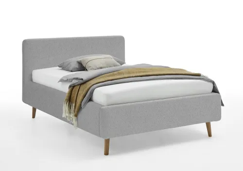 Polsterbett Mattis | grau Flausch | 160 x 200 cm | ohne Lattenrost & Bettkasten