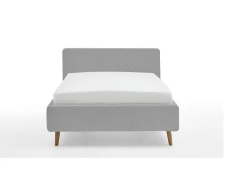 Polsterbett Mattis | grau Flausch | 160 x 200 cm | ohne Lattenrost & Bettkasten