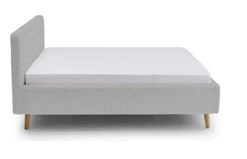 Polsterbett Mattis | grau Flausch | 180 x 200 cm | mit Lattenrost & Bettkasten