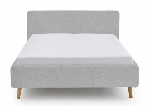 Polsterbett Mattis | grau Flausch | 180 x 200 cm | ohne Lattenrost & Bettkasten