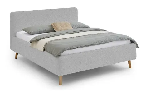 Polsterbett Mattis | grau Flausch | 180 x 200 cm | ohne Lattenrost & Bettkasten