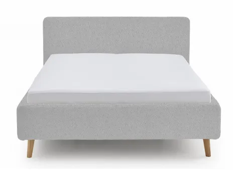 Polsterbett Mattis | grau Flausch | 180 x 200 cm | ohne Lattenrost & Bettkasten