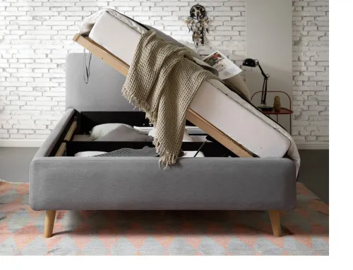 Polsterbett Mattis | hellgrau | 140/160/180 x 200 cm | verschiedene Größen