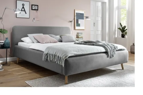 Polsterbett Mattis | hellgrau | 140/160/180 x 200 cm | verschiedene Größen