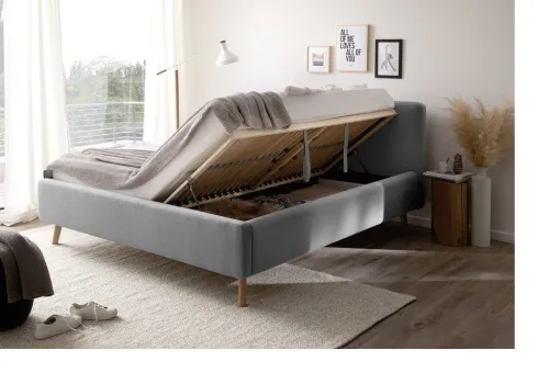 Polsterbett Mattis | hellgrau | 140/160/180 x 200 cm | verschiedene Größen