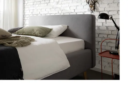 Polsterbett Mattis | hellgrau | 140 x 200 cm | ohne Lattenrost & Bettkasten