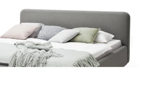 Polsterbett Mattis | hellgrau | 180 x 200 cm | mit Lattenrost & Bettkasten