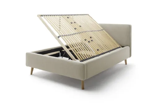 Polsterbett Mattis | taupe | 140 x 200 cm | ohne Lattenrost & Bettkasten