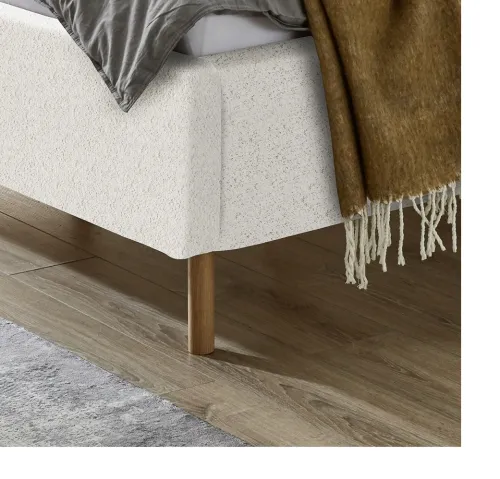 Polsterbett Mattis | weiß Flausch | 140 x 200 cm | ohne Lattenrost & Bettkasten