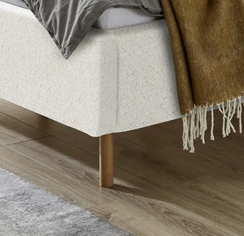 Polsterbett Mattis | weiß Flausch | 140 x 200 cm | ohne Lattenrost & Bettkasten