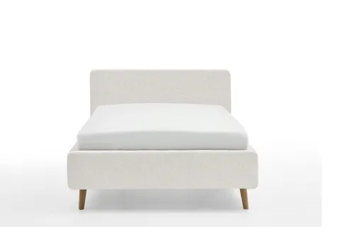 Polsterbett Mattis | weiß Flausch | 160 x 200 cm | ohne Lattenrost & Bettkasten