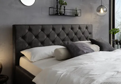 Polsterbett San Remo inkl. Bettkasten | anthrazit | 160 x 200 cm