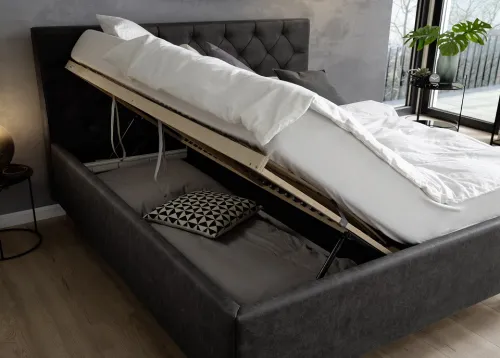 Polsterbett San Remo inkl. Bettkasten | anthrazit | 180 x 200 cm