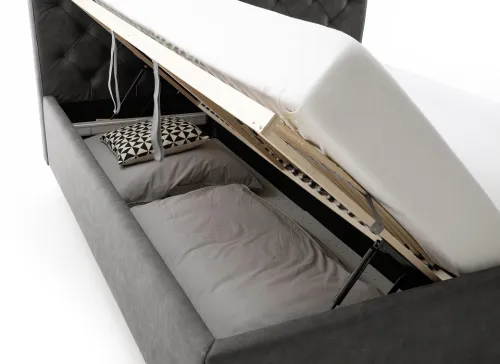 Polsterbett San Remo inkl. Bettkasten | anthrazit | 180 x 200 cm