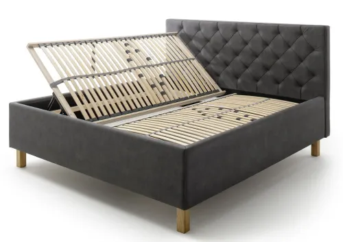 Polsterbett San Remo inkl. Bettkasten | anthrazit | 180 x 200 cm