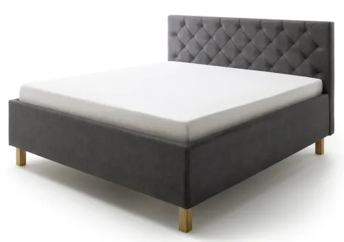 Polsterbett San Remo inkl. Bettkasten | anthrazit | 180 x 200 cm