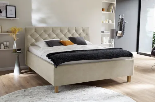 Polsterbett San Remo inkl. Bettkasten | beige | 160 x 200 cm