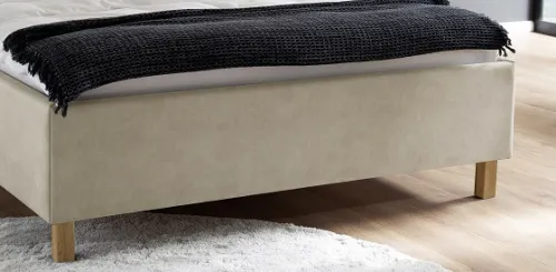 Polsterbett San Remo inkl. Bettkasten | beige | 160 x 200 cm