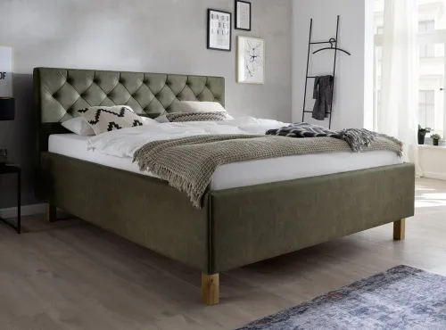 Polsterbett San Remo inkl. Bettkasten | grün | 160/180 x 200 cm | verschiedene Größen