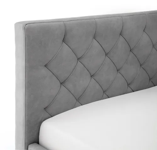 Polsterbett San Remo inkl. Bettkasten | hellgrau | 180 x 200 cm