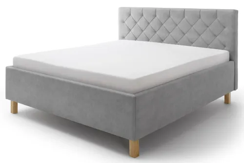 Polsterbett San Remo inkl. Bettkasten | hellgrau | 180 x 200 cm