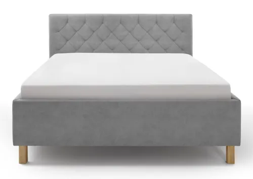 Polsterbett San Remo inkl. Bettkasten | hellgrau | 180 x 200 cm