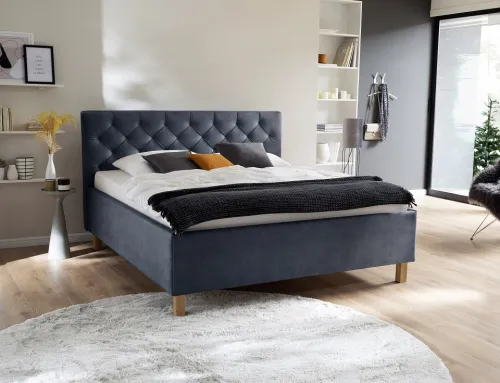 Polsterbett San Remo inkl. Bettkasten | taubenblau | 160 x 200 cm