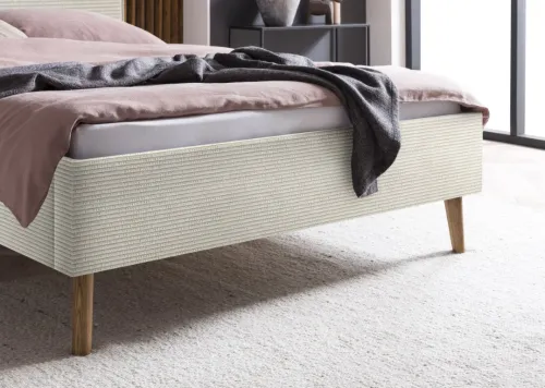 Polsterbett Twister | Cord | beige | 140 x 200 cm
