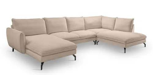 Polstersofa Toronto U-Form rechts | 202cm | Webstoff | beige