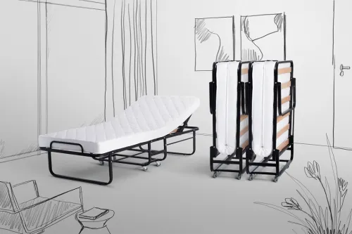 Raumsparbett Book | inkl. Matratze | mit Kopfteilverstellung | schwarz | 90x200