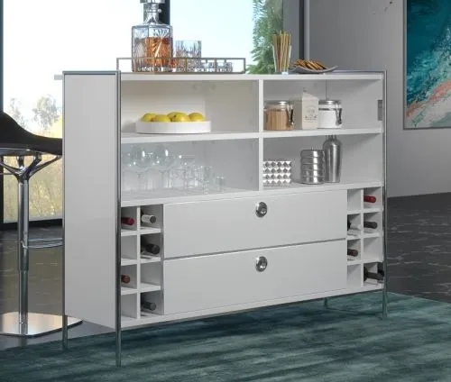 Regalschrank Barschrank Infinity | weiß Hochglanz