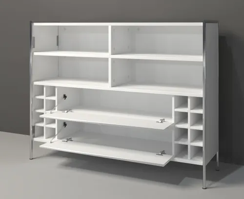 Regalschrank Barschrank Infinity | weiß Hochglanz