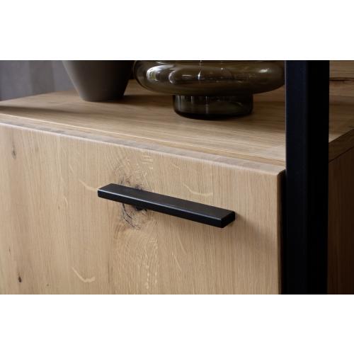 Regalschrank Salerno | Balkeneiche / Eiche Bianco | LED Beleuchtung