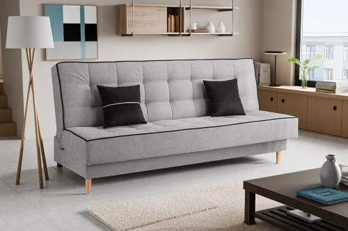 Schlafsofa 3-Sitzer Bono | 199cm | Strukturstoff | hellgrau