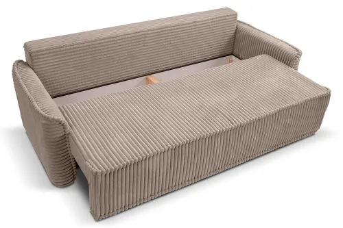 Schlafsofa 3-Sitzer Grubs | 225cm | Cord | grau-beige