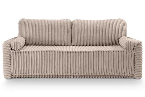 Schlafsofa 3-Sitzer Grubs | 225cm | Cord | grau-beige