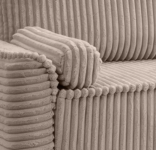 Schlafsofa 3-Sitzer Grubs | 225cm | Cord | grau-beige