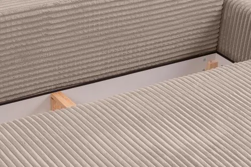 Schlafsofa 3-Sitzer Grubs | 225cm | Cord | grau-beige