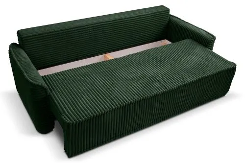 Schlafsofa 3-Sitzer Grubs | 225cm | Cord | smaragdgrün