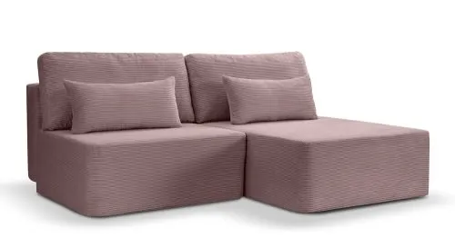 Schlafsofa Amsterix L-Form rechts | 213cm | Cord | altrosa